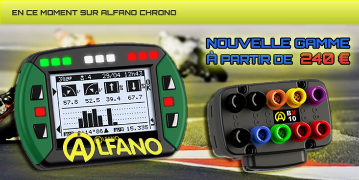 <i>Fun and Race est galement revendeur ALFANO. Retrouvez toute la gamme ALFANO et ses accssoires sur le site www.alfano-chrono.com. Livraison sous 48 h. Cliquez sur cette photo pour accder au site.</i>